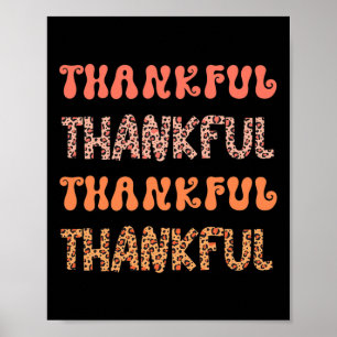 Poster Super Remerciements Automne Leopard Retro Thanksgi