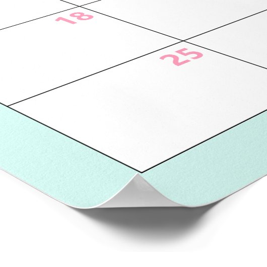 Poster Super Retro suppose le calendrier des dates d'éché (Coin)