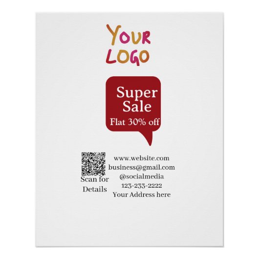 Poster super sale business discount scan QR code details  (Devant)