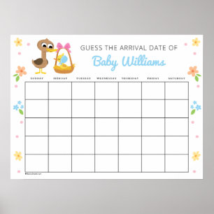 Poster Super simple   5 Petits canards Baby shower fille