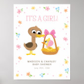 Poster Super Simple | 5 Petits Canards Fille Baby Shower (Devant)