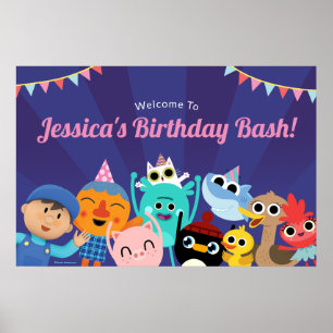 Poster Super Simple Caractères Festive Anniversaire Banni