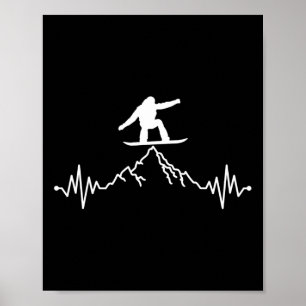 Poster Super Snowboarder Heartbeat Snowboard Heart B