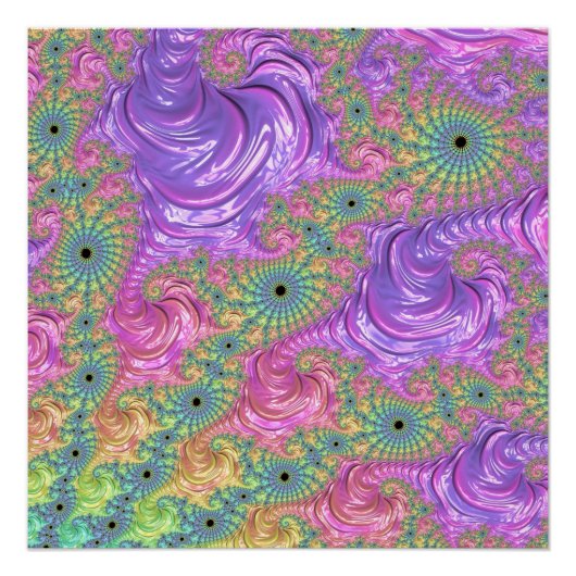 Poster Super Trippy Boho Jewel Tone arc-en-ciel Fractal (Devant)