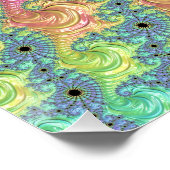 Poster Super Trippy Boho Jewel Tone arc-en-ciel Fractal (Coin)