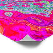 Poster Super Turquoise bleu et rouge (Coin)