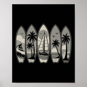 Poster Super Vintage Rétro Surf Planche de Surf Surfboard