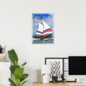 Poster Super voilier en haute mer (Bureau à domicile)