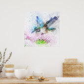 Poster Superbe aquarelle de colibri (Cuisine)