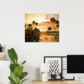 Poster Superbe coucher de soleil en Floride, peinture d'a (Bureau à domicile)