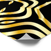 Poster Superbe fleur noire et or sans soudure (Coin)