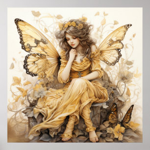 Poster Superbe Imaginaire Jaune Fée