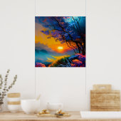 Poster Superbe lever de soleil sur l'étang (Cuisine)