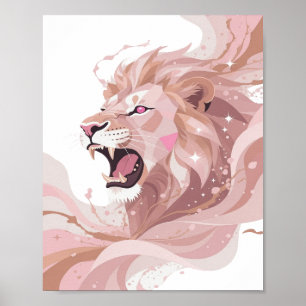 Poster Superbe LION KING création sur mesure v2 en argent