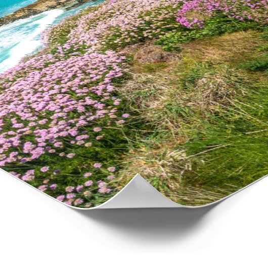 Poster Superbe paysage côtier Newquay beach Cornwall UK (Coin)