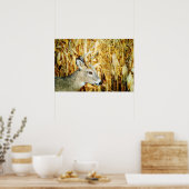 Poster Superbe peinture à l'aquarelle de cerf blanc (Cuisine)