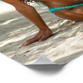 Poster Superbe Portrait de plage d'une belle femme (Coin)