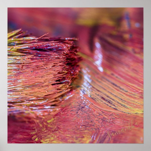 Poster Superbe rose jaune or Nom personnalisé Peinture Br (Devant)