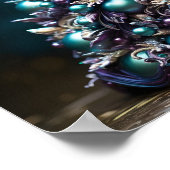 Poster Superbe sapin de Noël Turquoise et violet (Coin)