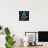 Poster Superbe sapin de Noël Turquoise et violet (Bureau à domicile)