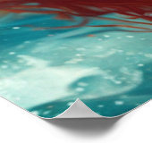 Poster Superbe Tête de Rouge émergente de l'eau (Coin)