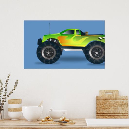 Poster Superbe toile de camion Monster Imprimer 3ft par 2 (Cuisine)