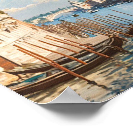 Poster Superbe Venise Italie Vue Gondola (Coin)