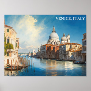 Poster Superbe Venise Italie Vue Gondola