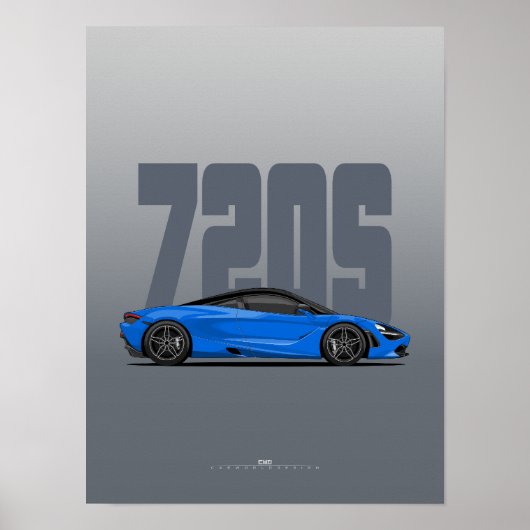 Poster Supercar 720S - Bleu (Devant)