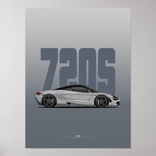 Poster Supercar 720S - Lame Argent (Devant)