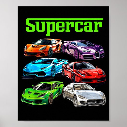 Poster Supercar Cool Car Guy Srts Racing Fan Graphic Men (Devant)
