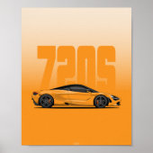 Poster Supercar orange des années 720 (Devant)
