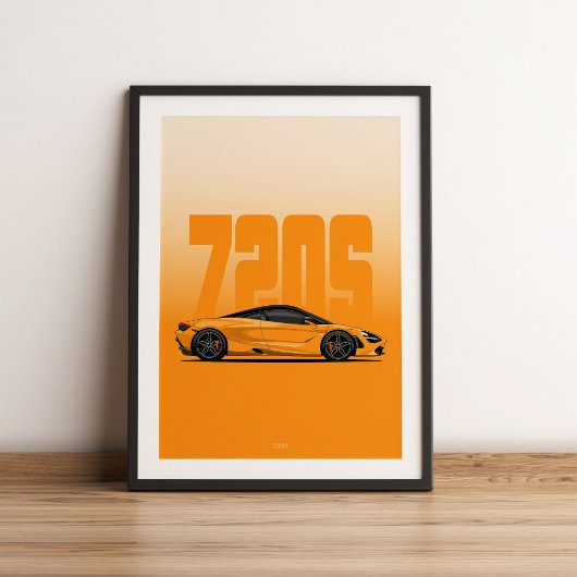 Poster Supercar orange des années 720