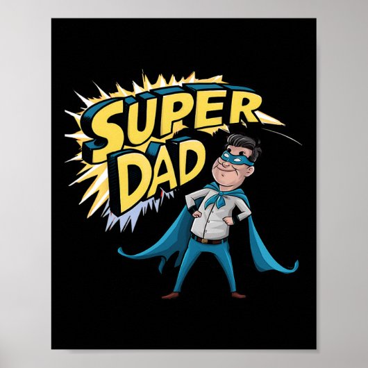 Poster Superdad Funny Superhero Papa Présente Le Costume (Devant)