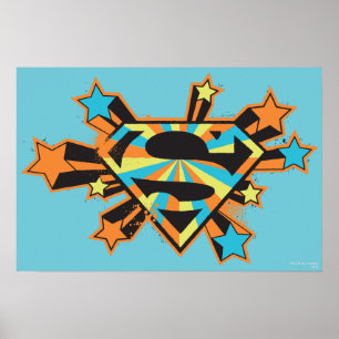 Poster Supergirl Colorful Stars Logo