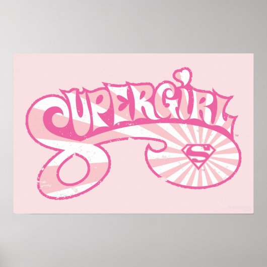 Poster Supergirl Pink Logo Star Burst (Devant)