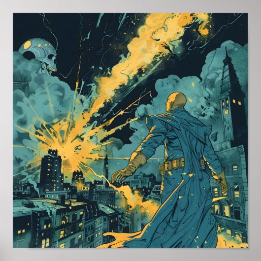 Poster Superhero de la bande dessinée (Devant)