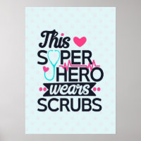 Superhero de soins infirmiers drôle dire la typogr