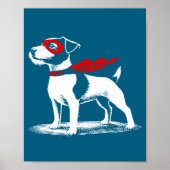 Poster Superhero Dog Cape Illustration Funny Loyal Pet He (Devant)