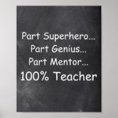 Poster Superhero Genius Mentor Classe d'enseignant Décora (Devant)