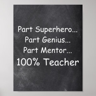 Poster Superhero Genius Mentor Classe d'enseignant Décora