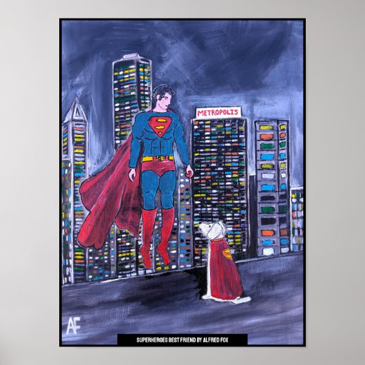 Poster Superheroes Meilleur Ami Peinture par Alfred Fox (Devant)