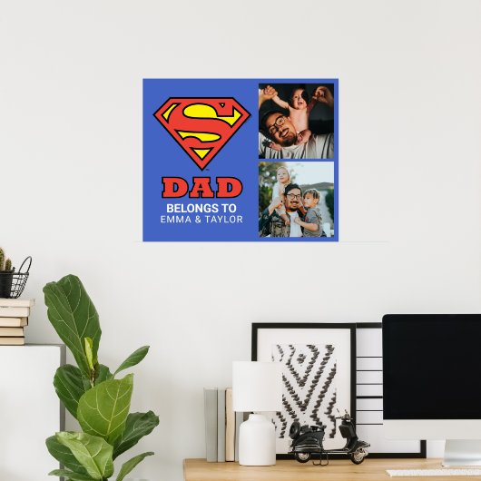 Poster Superman | "Ce Super Papa Appartient À" (Bureau à domicile)