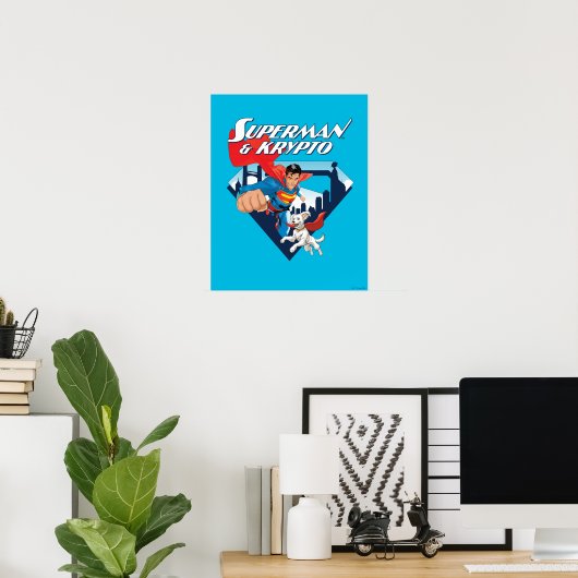 Poster Superman & Krypto Soar (Bureau à domicile)