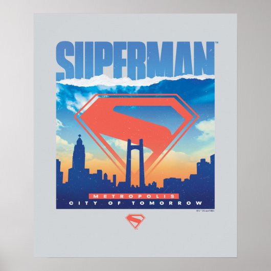 Poster Superman Metropolis Skyline (Devant)