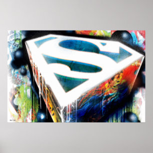 Poster Superman Stylisé   Logo Urban Graffiti