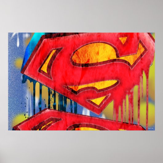Poster Superman Stylisé | Logo Urban Spraypaint (Devant)