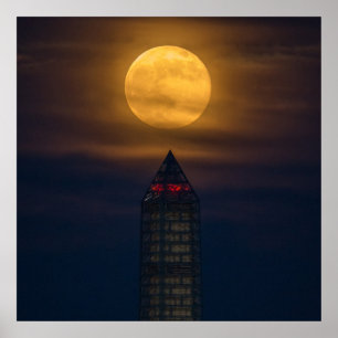 Poster Supermoon au-dessus du Washington Monument