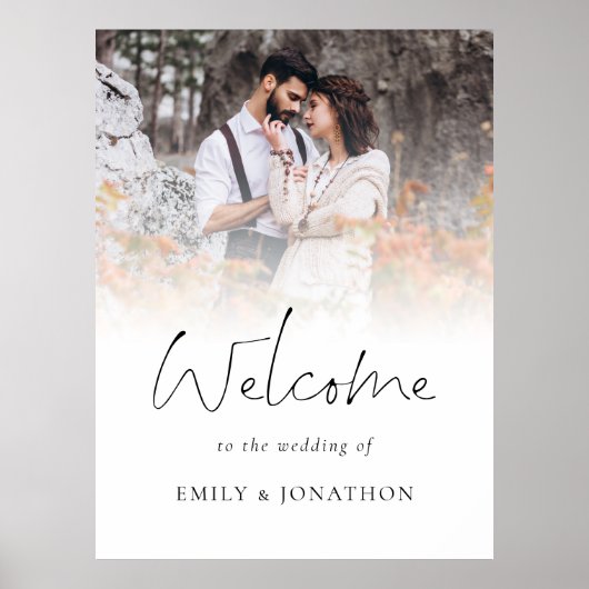 Poster Superposition de photo élégante Bienvenue au maria (Devant)