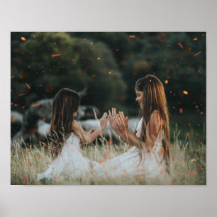 Poster Superposition personnalisée de bokeh et d'étincell
